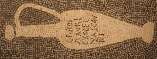 Garum bottle mosaic from Pompeii