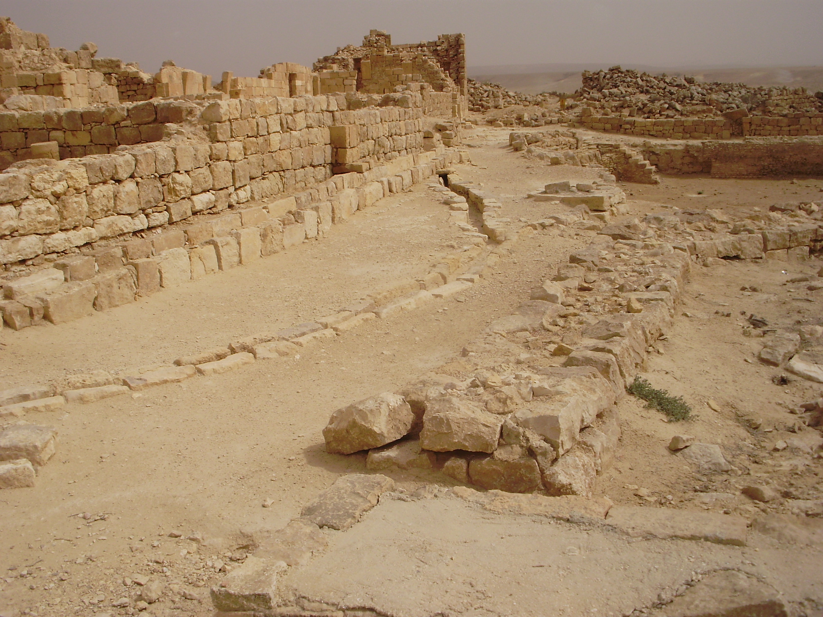 Cistern and water channel at Shivta