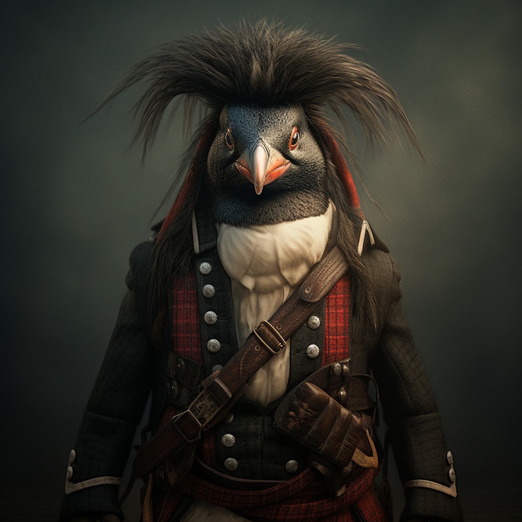 Helmstrung Stilts in typical ritual regalia. Image credit Kris Hirst and MidJourney.