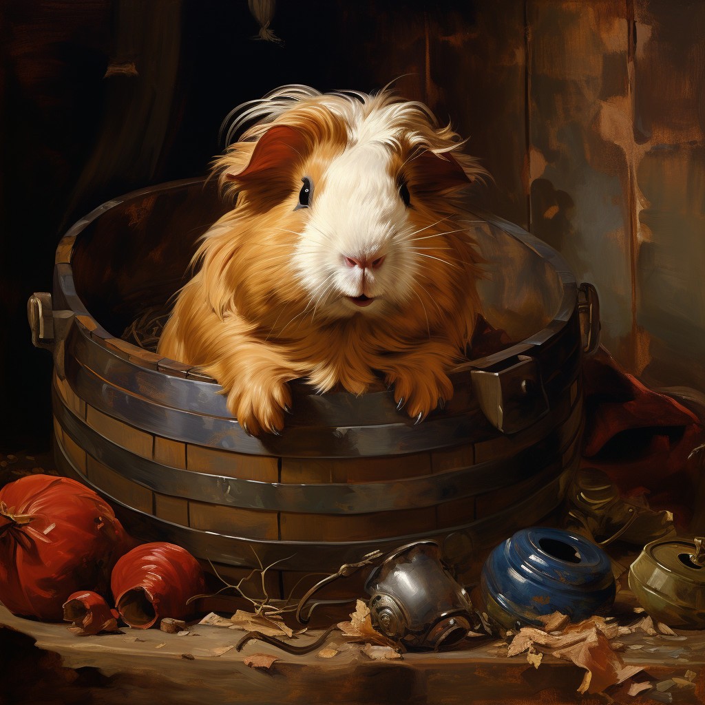 Edwin Landseer paints a loving portrait of his neighbor's guinea pig. Image Credit: MidJourney and K. Kris Hirst