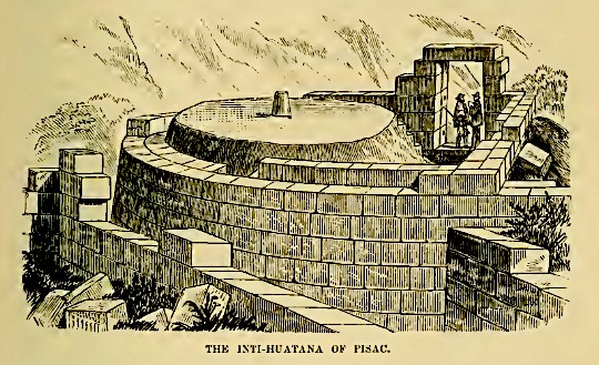 Intihuatana at Pisac. Image Credit: E.G. Squires, 1877, in the public domain.