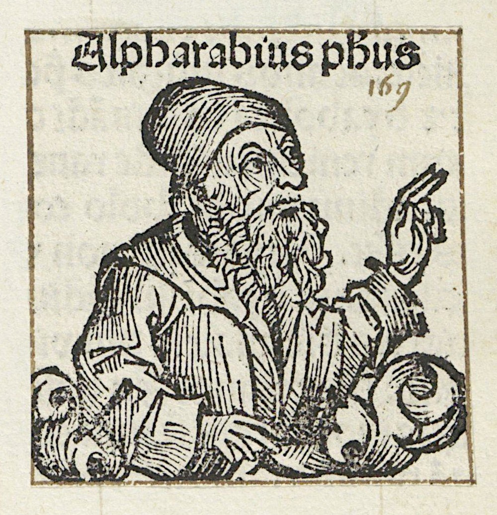 Al-Farabi. Alpharabius phus. Liber Chronicarum. Uploaded by Mr. Nostalgic. Public domain.